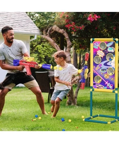 2 in 1 Shooting Game Toy for Kids 2pk Foam Ball Popper Air Guns with Shooting Target 24 Foam Balls 40 Foam Darts Indoor and O...