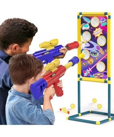 2 in 1 Shooting Game Toy for Kids 2pk Foam Ball Popper Air Guns with Shooting Target 24 Foam Balls 40 Foam Darts Indoor and O...