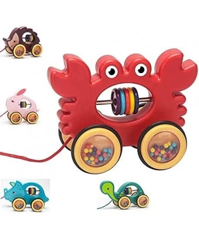 Pull Along Rolling Animal Toy [Updated Design-Without Beads in Wheels]- 18 Months and Up Pull & Pull Toys for Toddlers-Boys &...