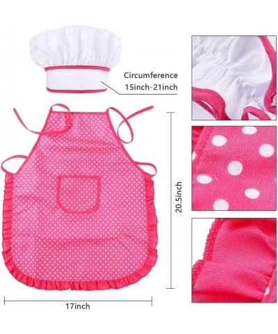 Chef Set 11pcs Kitchen Costume Role Play Kits Gift with Hat Apron Cooking Mitt for Girls - Pink $33.64 Toy Kitchen Products