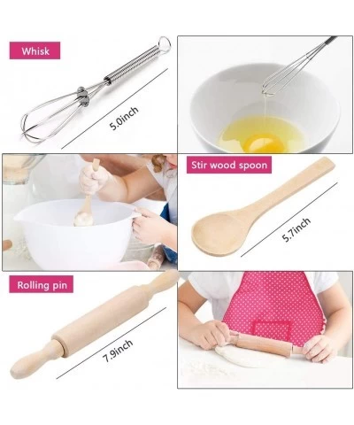 Chef Set 11pcs Kitchen Costume Role Play Kits Gift with Hat Apron Cooking Mitt for Girls - Pink $33.64 Toy Kitchen Products