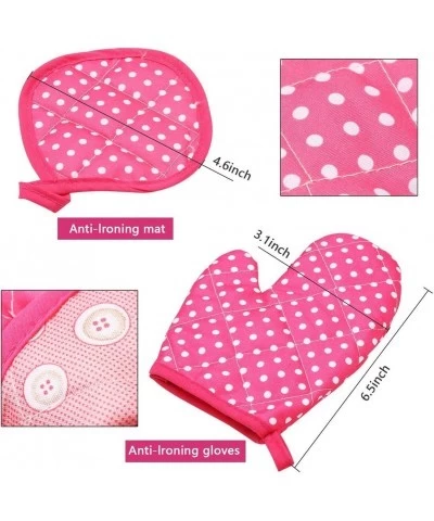 Chef Set 11pcs Kitchen Costume Role Play Kits Gift with Hat Apron Cooking Mitt for Girls - Pink $33.64 Toy Kitchen Products