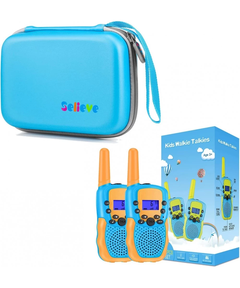 2 Pack Walkie Talkie for Kids and Case Hard Storage Carrying Small Case with Hand Strap and 2 Inner Mesh Pocket Children's Da...