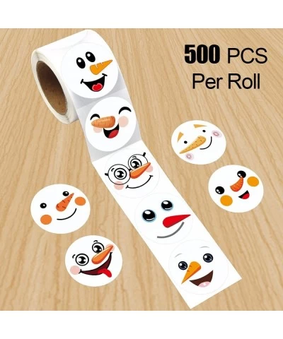 Snowman Face Stickers Roll Round Sticker for Holiday Classroom Rewards Party Favor 500Pcs $16.96 Kids' Stickers