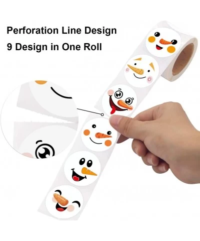 Snowman Face Stickers Roll Round Sticker for Holiday Classroom Rewards Party Favor 500Pcs $16.96 Kids' Stickers