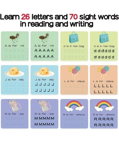 Alphabet Flash Cards Write and Wipe Practice Card Sight Words Flash Cards Kindergarten ABC Flashcards Educational Toys for 3 ...