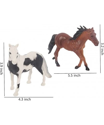 8PCS 5-7" Realistic Plastic Horse Figurines Play Set Detailed Textures Foal Pony Animal Toy Figures Christmas Birthday Gift f...