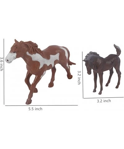 8PCS 5-7" Realistic Plastic Horse Figurines Play Set Detailed Textures Foal Pony Animal Toy Figures Christmas Birthday Gift f...