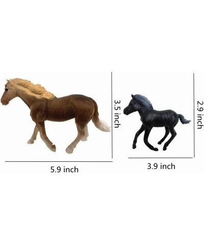 8PCS 5-7" Realistic Plastic Horse Figurines Play Set Detailed Textures Foal Pony Animal Toy Figures Christmas Birthday Gift f...