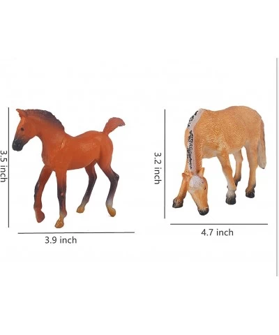 8PCS 5-7" Realistic Plastic Horse Figurines Play Set Detailed Textures Foal Pony Animal Toy Figures Christmas Birthday Gift f...