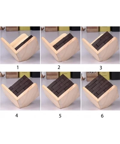 Wooden Brain Teaser Puzzle Cube Wooden Puzzles T-Shaped Jigsaw Logic Puzzle Educational Toy for Kids and Adults (Wine) $18.37...