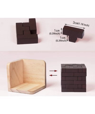 Wooden Brain Teaser Puzzle Cube Wooden Puzzles T-Shaped Jigsaw Logic Puzzle Educational Toy for Kids and Adults (Wine) $18.37...