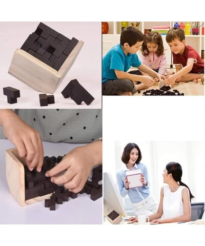 Wooden Brain Teaser Puzzle Cube Wooden Puzzles T-Shaped Jigsaw Logic Puzzle Educational Toy for Kids and Adults (Wine) $18.37...