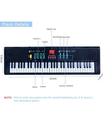 Keyboard Piano Electric Digital Piano Mini Music Electronic Keyboards 61 Key Kids Piano Musical Instrument Piano Toy w/ Micro...