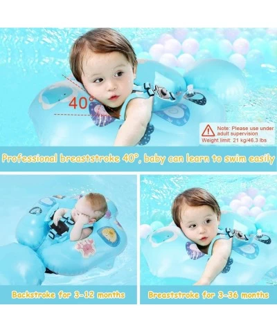 Baby Swimming Float Inflatable Pool Float with Removable Sun Protection Canopy Double Airbag Baby Swim Waist Ring Inflatable ...