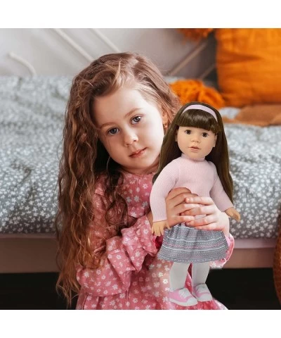 18 Inch Dolls with Soft Hair and Accessories – Soft Body Doll with Sleeping Eyes Poseable Vinyl Arms & Legs Dress Outfit & Gl...