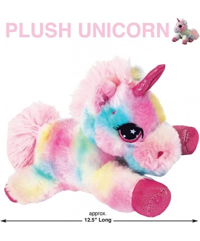 Unicorn Stuffed Animal Unicorn Toys for Girls and Boys 12-Inch Lying Unicorn Plush - Rainbow Pink $23.44 Stuffed Animals & Te...