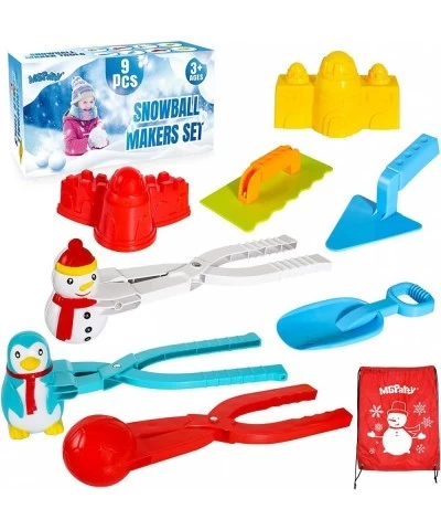 9Pcs Snowball Maker Tool Winter Snow Toys Kit for Snow Ball Snowman Shapes Maker Fights for Kids Toddlers Adults Outdoor Snow...