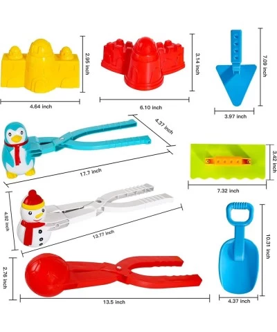 9Pcs Snowball Maker Tool Winter Snow Toys Kit for Snow Ball Snowman Shapes Maker Fights for Kids Toddlers Adults Outdoor Snow...