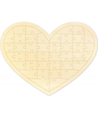 Blank Puzzle Heart Shape with 40 Pieces Blank Heart Wooden Jigsaw Puzzle with Puzzle Tray for Crafts & DIY Custom Puzzle 11.2...