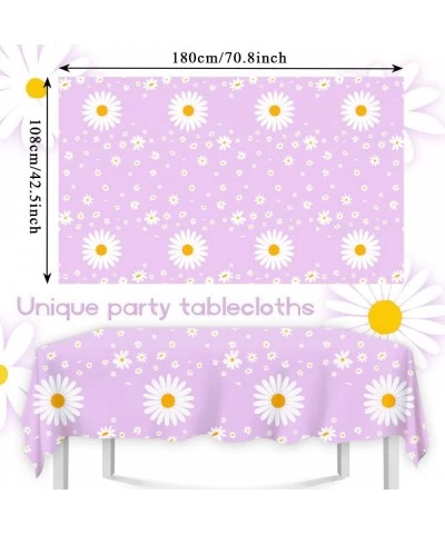 Daisy Party Decorations-3Pcs Daisy Tablecloth Hippie Boho Party Supplies Pink Plastic Table Covers Flower Birthday Decoration...