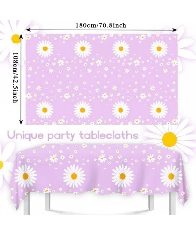 Daisy Party Decorations-3Pcs Daisy Tablecloth Hippie Boho Party Supplies Pink Plastic Table Covers Flower Birthday Decoration...