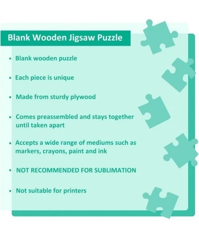 Blank Puzzle Heart Shape with 40 Pieces Blank Heart Wooden Jigsaw Puzzle with Puzzle Tray for Crafts & DIY Custom Puzzle 11.2...