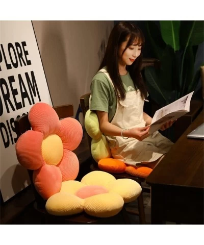 Flower Plush Cushion Soft Cartoon Plant Stuffed Doll Chair Cushion Sofa Pillow Bed Decorative Floor Mat Kawaii Gift (White 40...