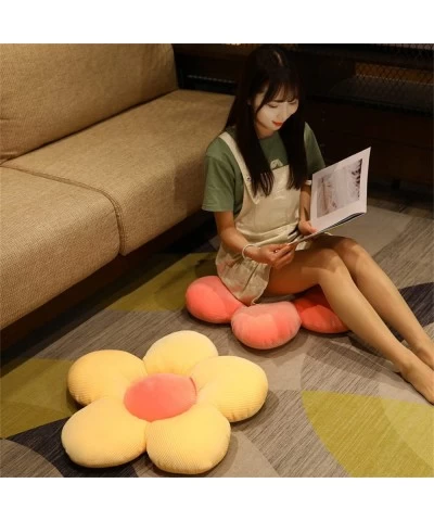 Flower Plush Cushion Soft Cartoon Plant Stuffed Doll Chair Cushion Sofa Pillow Bed Decorative Floor Mat Kawaii Gift (White 40...