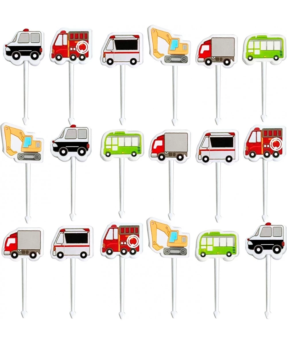 Vehicle Food Picks for Kids – 18-pcs Transport Vehicle Food Bento Picks Lunch Box Decoration for Kids and Toddlers – Automobi...