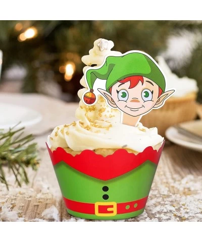 128 Pieces Christmas Cupcake Toppers Wrappers Party Supplies Favors - Snowman Santa Claus Reindeer Elf Gnome Gingerbread $19....