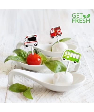 Vehicle Food Picks for Kids – 18-pcs Transport Vehicle Food Bento Picks Lunch Box Decoration for Kids and Toddlers – Automobi...