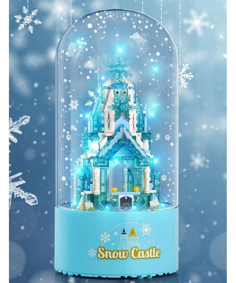 Dream Castle Building Blocks Toys Castle Music Box Building Block Set Ice Princess Castle Construction Toys Set Snow Castle B...