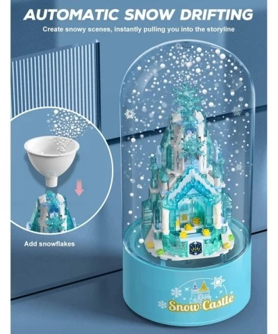 Dream Castle Building Blocks Toys Castle Music Box Building Block Set Ice Princess Castle Construction Toys Set Snow Castle B...