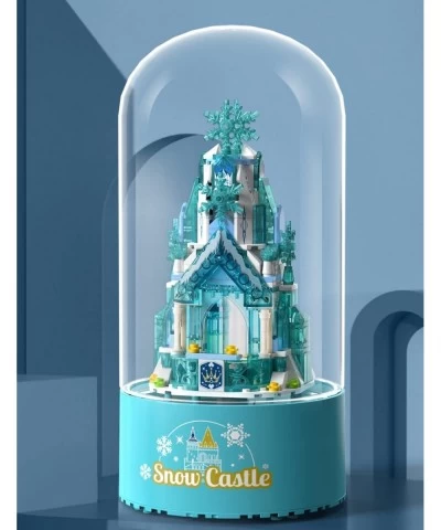 Dream Castle Building Blocks Toys Castle Music Box Building Block Set Ice Princess Castle Construction Toys Set Snow Castle B...