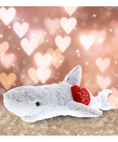 I Love You Plush Big Eye Great White Shark – Cute Stuffed Animal with Heart Message and Name Personalization for Valentines A...