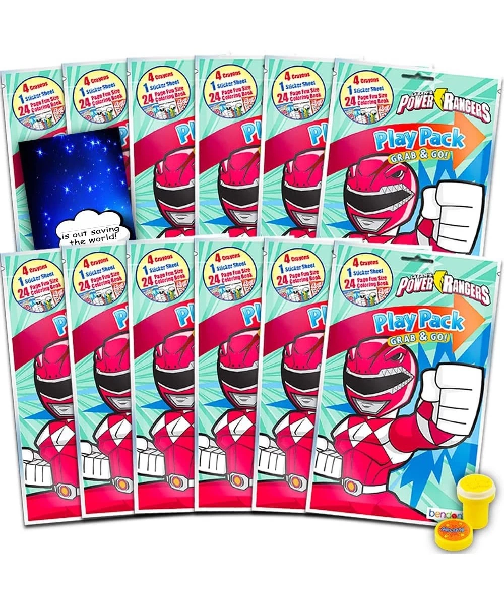 Power Rangers Party Favors Pack ~ Bundle Includes 12 Power Rangers Play Packs Filled with Stickers Coloring Books and Crayons...