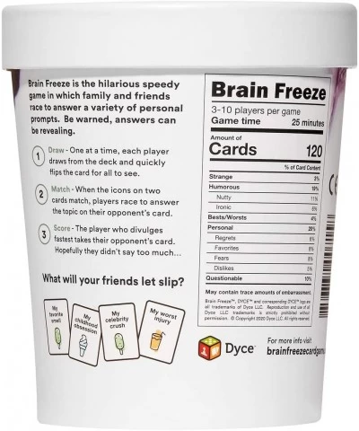 Brain Freeze Family Card Game: The Speak-Before-You-Think Game for All Ages - Family Edition $18.90 Card Games