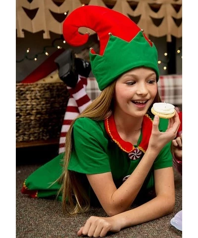 Child Holiday Elf Costume Dress and Hat Elf Costume for Girls $52.27 Kids' Costumes