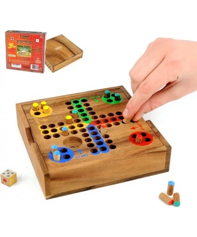 Logica Puzzles Art. Ludo - Pachisi - Board Game in Fine Wood - Strategy Game Multiplayer - Travel Version - Orient Express Co...