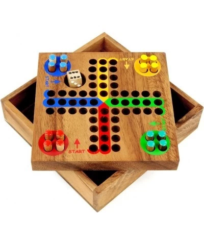 Logica Puzzles Art. Ludo - Pachisi - Board Game in Fine Wood - Strategy Game Multiplayer - Travel Version - Orient Express Co...