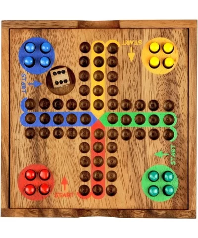 Logica Puzzles Art. Ludo - Pachisi - Board Game in Fine Wood - Strategy Game Multiplayer - Travel Version - Orient Express Co...