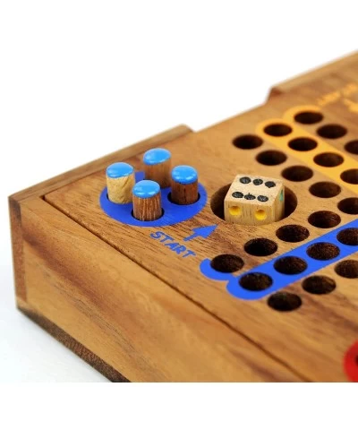 Logica Puzzles Art. Ludo - Pachisi - Board Game in Fine Wood - Strategy Game Multiplayer - Travel Version - Orient Express Co...