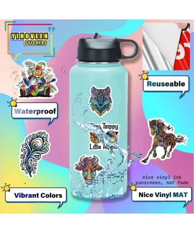 100 Pcs Psychedelic Stickers Cool Hippie Stickers Dazzling Psychedelic Stickers Decals for Water Bottles Computer Phone Guita...