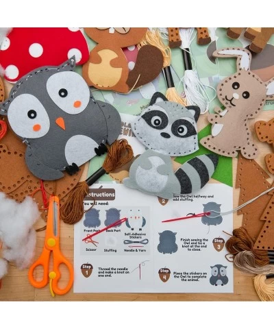 Sewing Kit for Kids - Woodland Animals Kids Sewing Kit - Make Your Own Stuffed Animal Kit - Felt Stitch Art and Craft Toys fo...