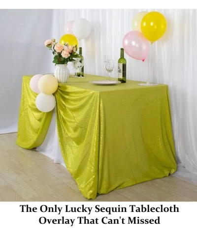 Square Tablecloth 72x72 Inch Lime Green Tablecloth for Kids Birthday Party Sequin Tablecloths Wedding Sweetheart Decoration S...