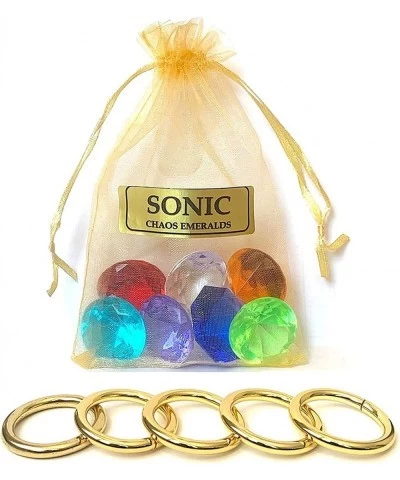 SONIC - Seven Chaos Emeralds Gems & Five Power Rings - In a Gift Bag - by Ace Trendz $43.36 Kids' Dress-Up Accessories