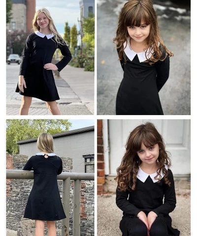 Girls Long Sleeve Vintage Peter Pan Collar T-Shirt Dress Age 4-13 Years $38.80 Kids' Costumes