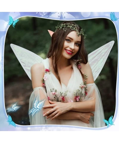 Fairy Wings Angel Butterfly Wings and Fairy Ears Elf Ears Christmas Costumes Gift for Women Kids Girls Masquerade Cosplay (Wh...