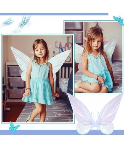 Fairy Wings Angel Butterfly Wings and Fairy Ears Elf Ears Christmas Costumes Gift for Women Kids Girls Masquerade Cosplay (Wh...